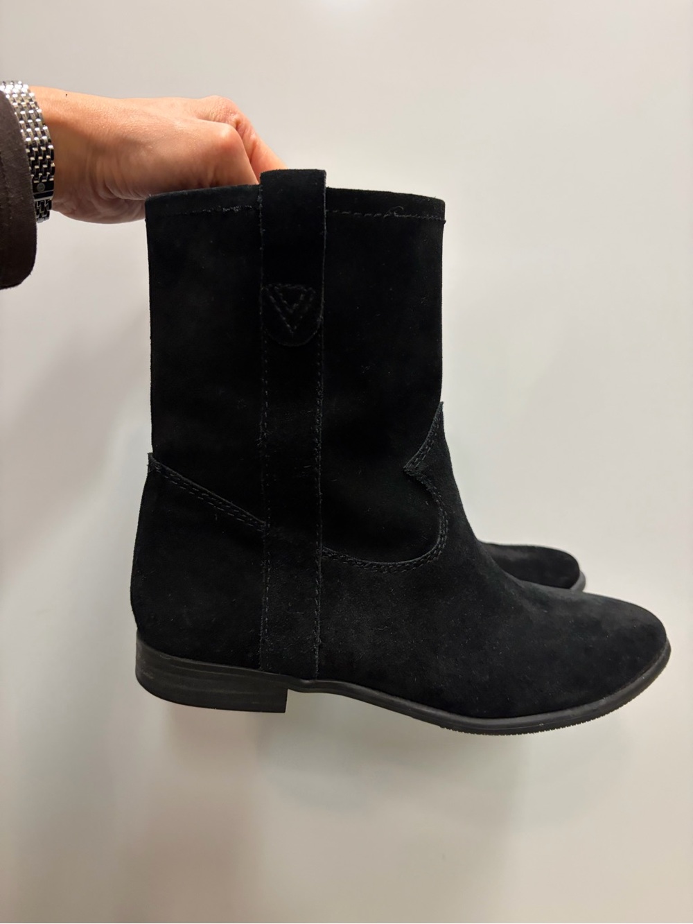 Vince Camuto Black Suede Ankle Boos. Size 8